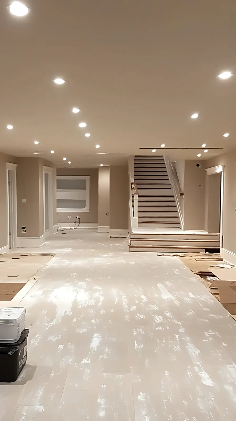 Professional basement remodeling project