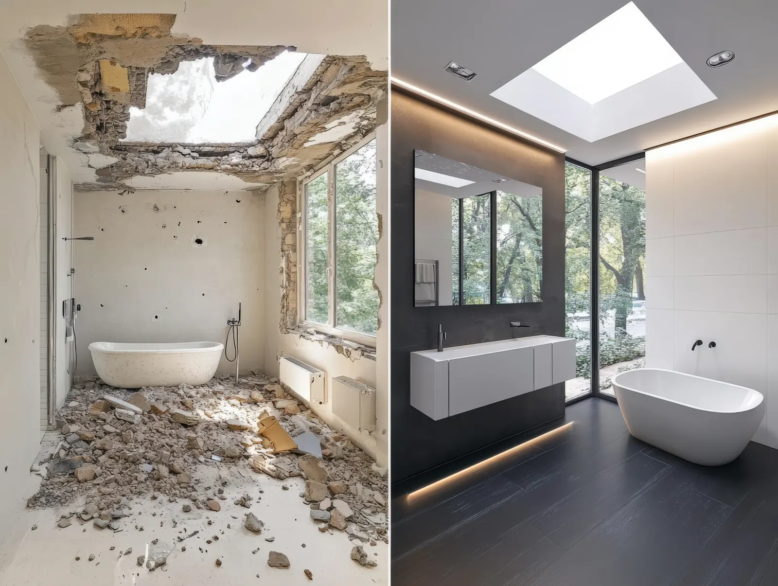 Modern bathroom remodel with elegant fixtures